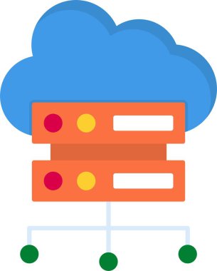 Bulut hesaplama. Web simgesi vektör illüstrasyonu