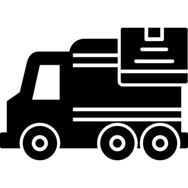 dağıtım kamyonu vektör simgesi