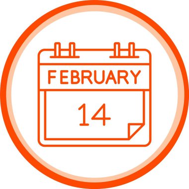 14 Şubat Simgesi, Web Kullanımı için Basit Vektör İllüstrasyonu