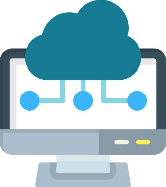 Bulut hesaplama vektör simgesi modern basit illüstrasyon