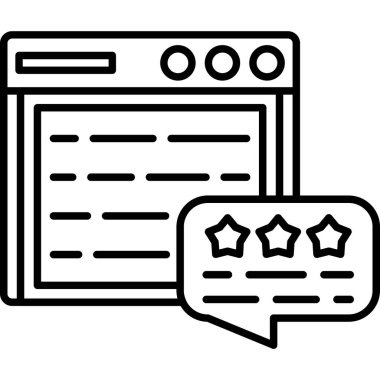 İnceleme satırı ve sembol. Geri bildirim ve geri bildirim. Reyting. Müşteri derecesi. Geri bildirim. doğrusal biçim tasarımı, dizayn ve ağ.