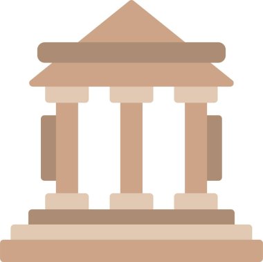 Web Kullanımı için Banka Simgesi, Basit Vektör İllüstrasyonu