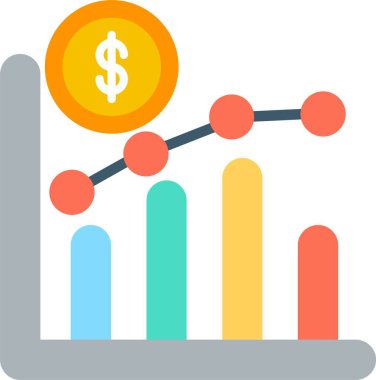 Dolar vektörü düz renk simgesi