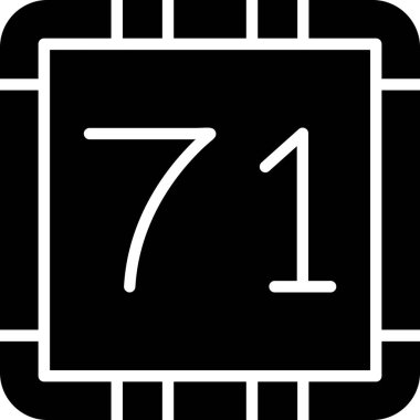 7 numaralı simge, düz tasarım