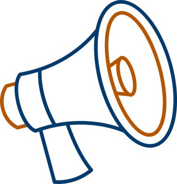 Web Kullanımı için Megafon Simgesi, Basit Vektör İllüstrasyonu