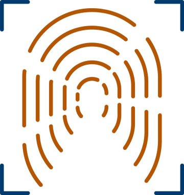 Web Kullanımı için Parmak izi Simgesi, Basit Vektör İllüstrasyonu