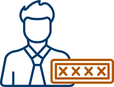 Web Kullanımı için Kullanıcı Parolası Simgesi, Basit Vektör İllüstrasyonu