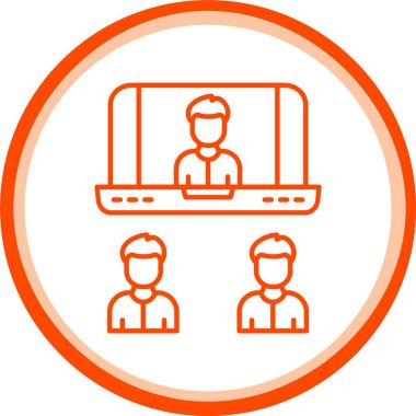 Web kullanımı için Görüntü Konferansı Simgesi, Basit Vektör İllüstrasyonu