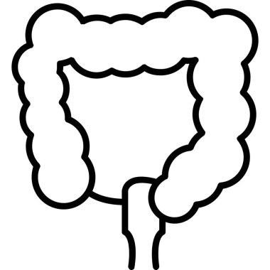 İnsan mide ikonu ana hatları vektörü. İnsan midesi. Sindirim sistemi