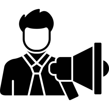 Konuşmacı. Web simgesi basit illüstrasyon