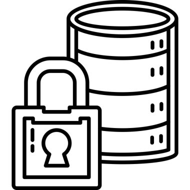 Veri veritabanı sunucu simgesi ana hat biçiminde