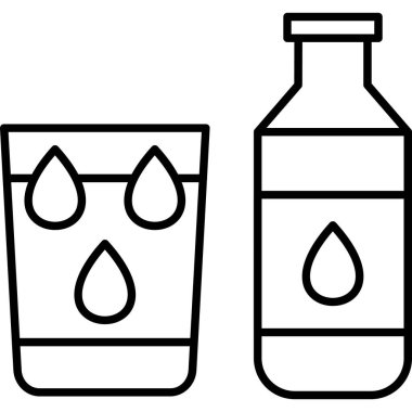 su şişesi simgesi, vektör illüstrasyonu