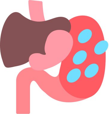 Mide anatomisi ikonu. düz tasarım biçimi.