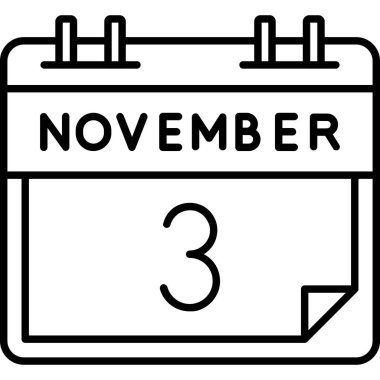 Kasım takvim simgesi, vektör tasarım biçimi