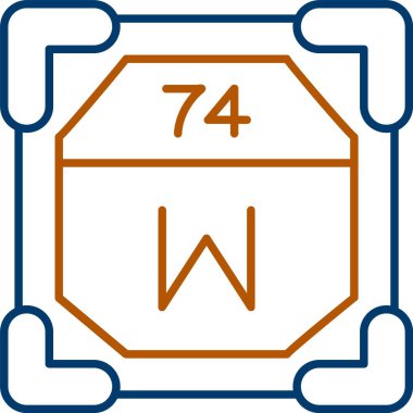 74 Tungsten Simgesi, Web Kullanımı için Basit Vektör İllüstrasyonu