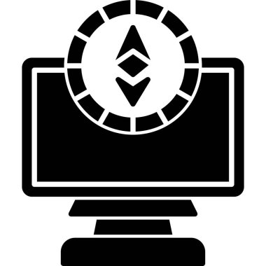 Dijital para birimi. Web simgesi basit illüstrasyon