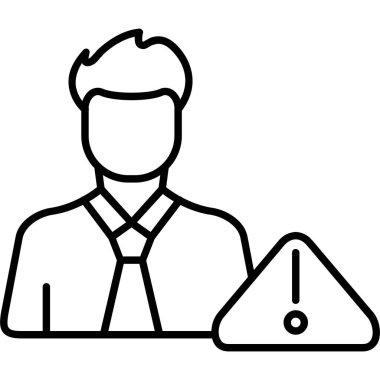 Evrak çantası simgesi olan iş adamı, basit vektör illüstrasyonu