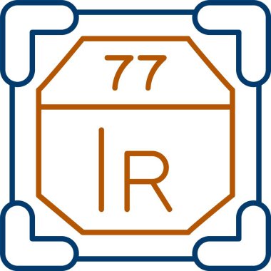 77 İridyum Simgesi, Web Kullanımı için Basit Vektör İllüstrasyonu