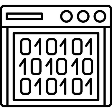 İkili kod simgesi, anahat stili
