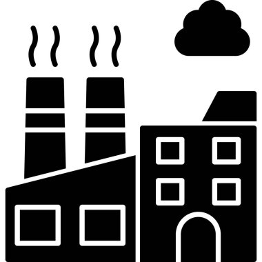 Sanayi binaları. Basit resimleme