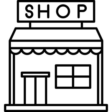 Dükkanı simgesi, basit vektör çizim