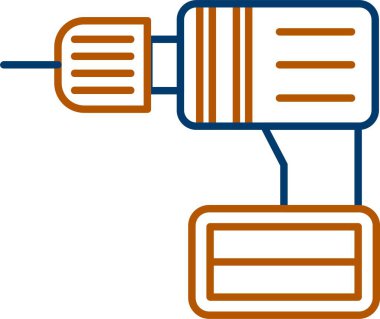 Web Kullanımı için Matkap Simgesi, Basit Vektör İllüstrasyonu