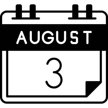 Ağustos Glyph vektörü Simge Tasarımı