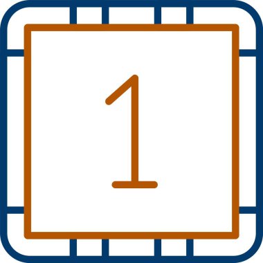 1One Simgesi, Web Kullanımı için Basit Vektör İllüstrasyonu