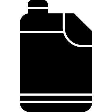 Benzin deposu vektör simgesi. biçim ana hat sembolü, siyah renk, yuvarlak açılar, beyaz arkaplan