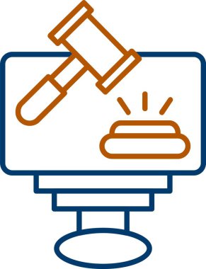 Web kullanımı için Çevrimiçi Satış Simgesi, Basit Vektör İllüstrasyonu