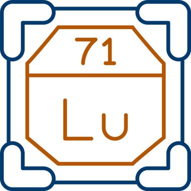 71 Lutetium Simgesi, Web Kullanımı için Basit Vektör İllüstrasyonu