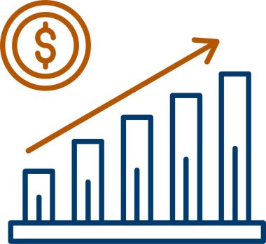 Web Kullanımı İçin Ekonomi Simgesi ve Basit Vektör İllüstrasyonu