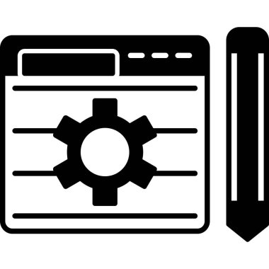 Web geliştirme simgesi, basit satır illüstrasyonu