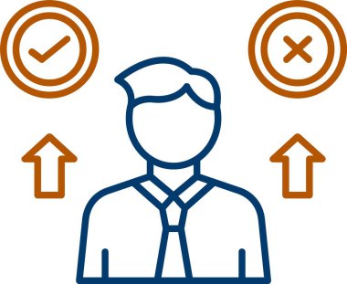 Web Kullanımı için Karar Alma Simgesi, Basit Vektör İllüstrasyonu