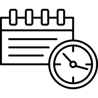 Alarm saati simgesi, vektör illüstrasyonu