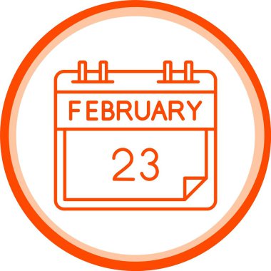 23 Şubat Simgesi, Web Kullanımı için Basit Vektör İllüstrasyonu