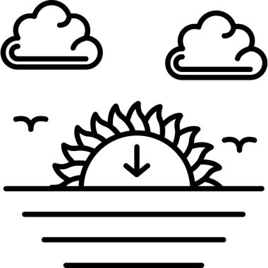 Güneş simgesi, vektör illüstrasyonu