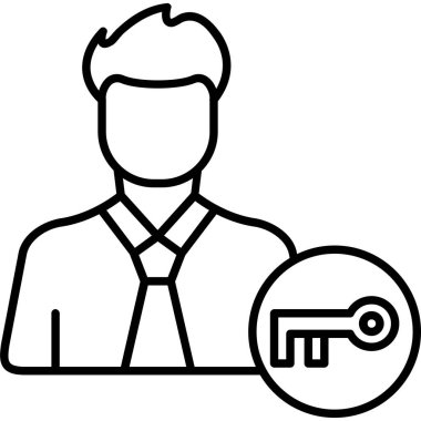 Anahtarlı iş adamının vektör çizimi