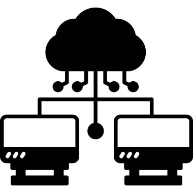 Bulut ağı. Web simgesi basit illüstrasyon