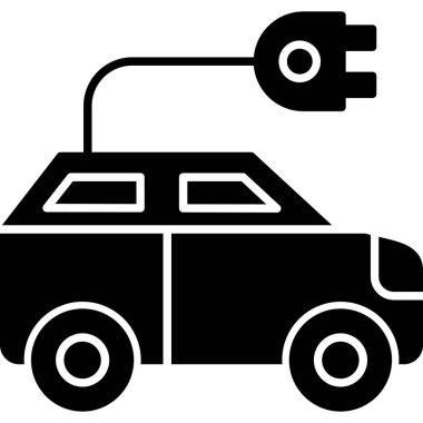 araba şarj edilmiş elektrikli araç simgesi