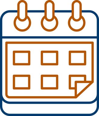 Beyaz vektör illüstrasyonunda izole edilmiş takvim tarihi simgesi