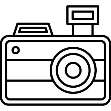 Kamera simgesi. Web için kamera vektör simgelerinin basit illüstrasyonu