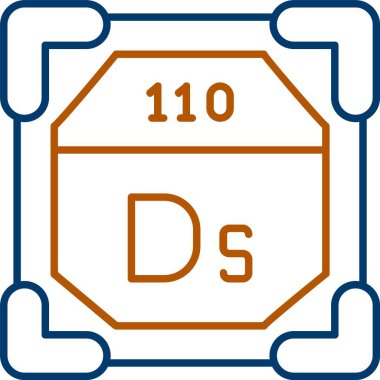 110 Darmstadtium Simgesi, Web Kullanımı için Basit Vektör İllüstrasyonu