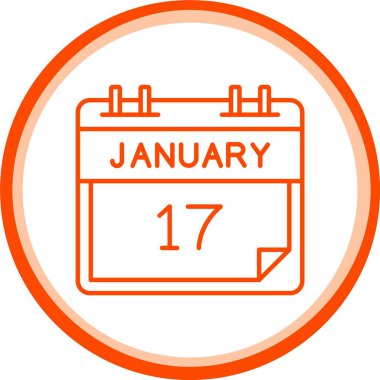 Web Kullanımı için 17 Ocak Simgesi, Basit Vektör İllüstrasyonu