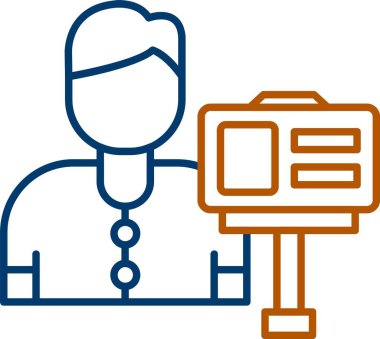 Web Kullanımı için Vlog Simgesi, Basit Vektör İllüstrasyonu