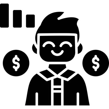 iş adamı para simgesi sağlam stil