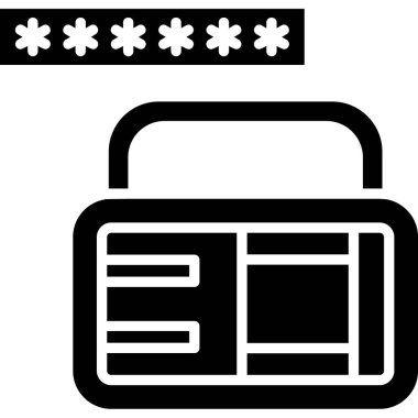 Taslak biçiminde kredi kartı parola simgesi