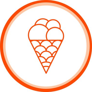 Dondurma Simgesi, Web Kullanımı için Basit Vektör İllüstrasyonu