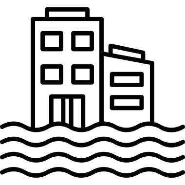 Bina. Web simgesi basit illüstrasyon