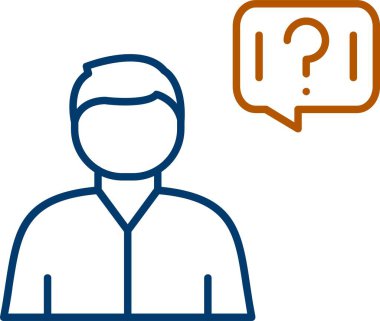 Web Kullanımı için Soru Simgesi, Basit Vektör İllüstrasyonu